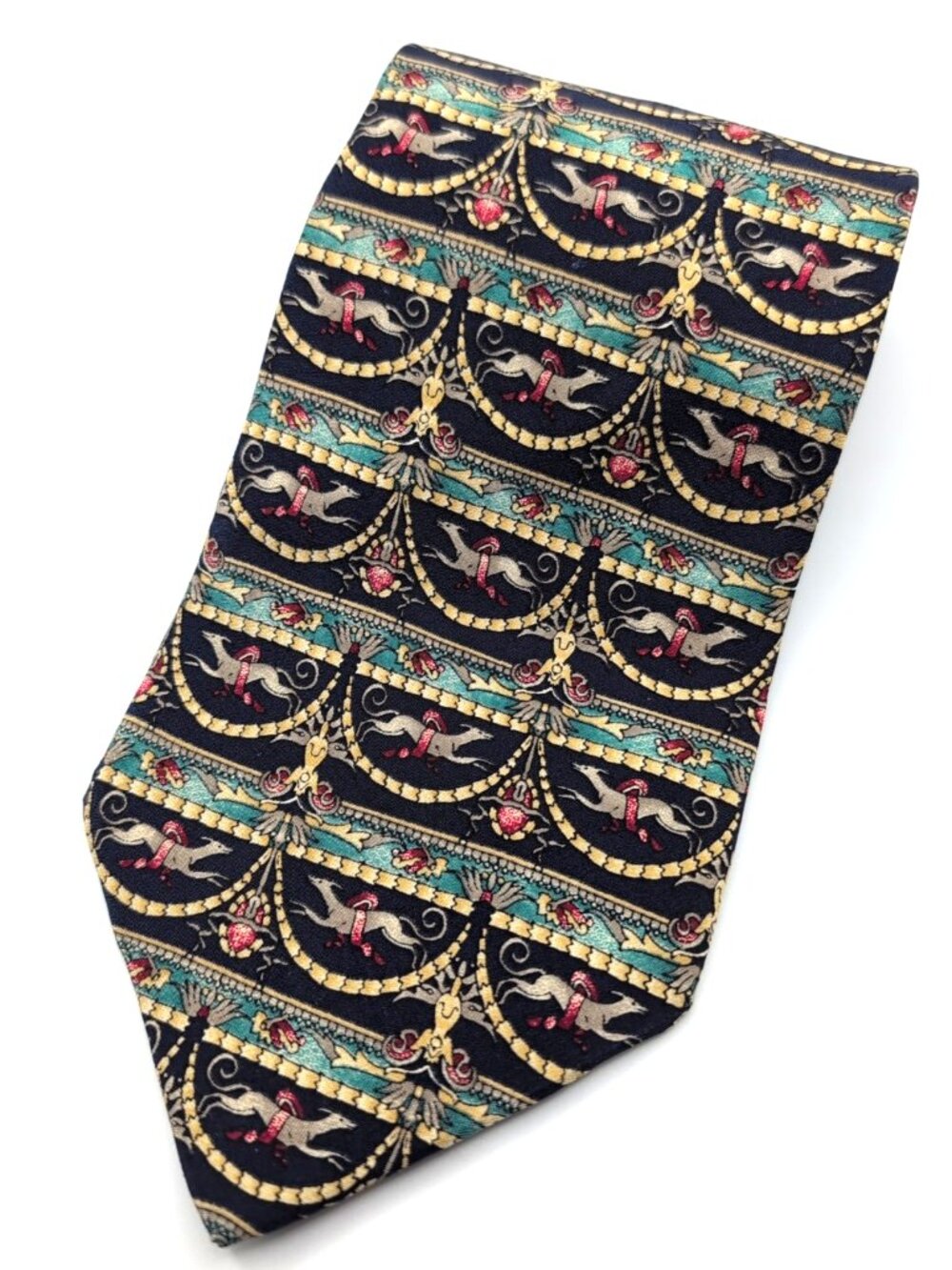 Metropolitan Museum of Art Men's Racing Greyhound Necktie 100% Silk Canada VGC